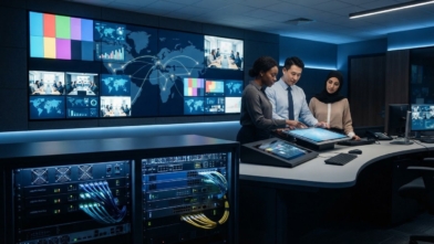 Centralized control system for multiple TVs across office locations